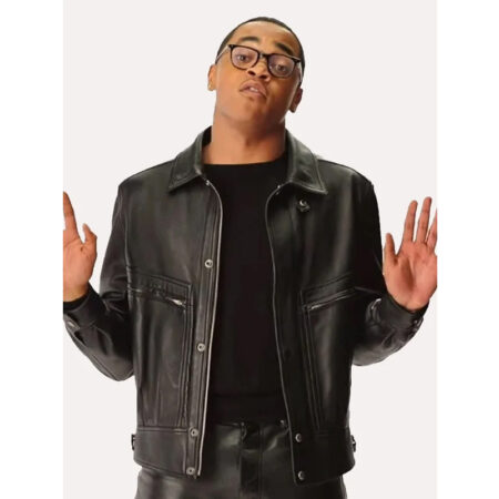 Power Book II Ghost Black Leather Jacket front1