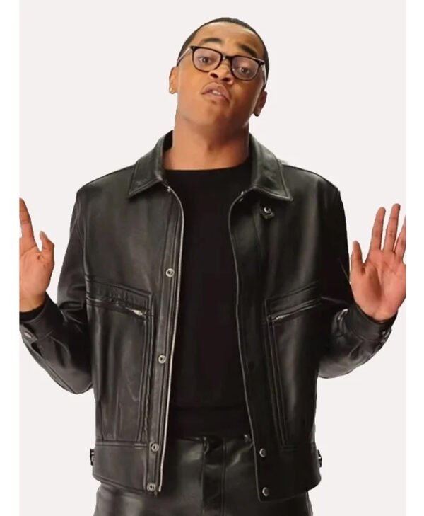 Power Book II Ghost Black Leather Jacket front1