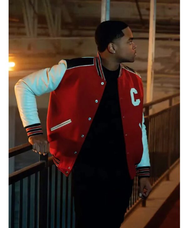 Power Book II Ghost Red Varsity Jacket front