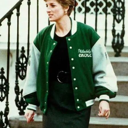 Princess Diana Green and White Philadelphia Eagles Jacket