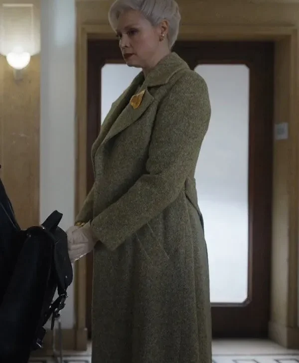 Principal Larissa Weems Wednedsay Gwendoline Christie Green Coat