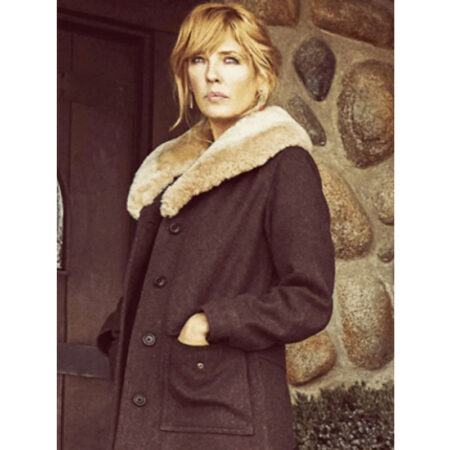 Pure Wool Yellowstone Beth Dutton Shearling Coat front1