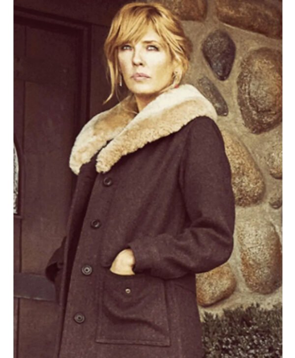 Pure Wool Yellowstone Beth Dutton Shearling Coat front1