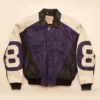 Purple and Black Michael Hoban 8 ball Leather Jacket