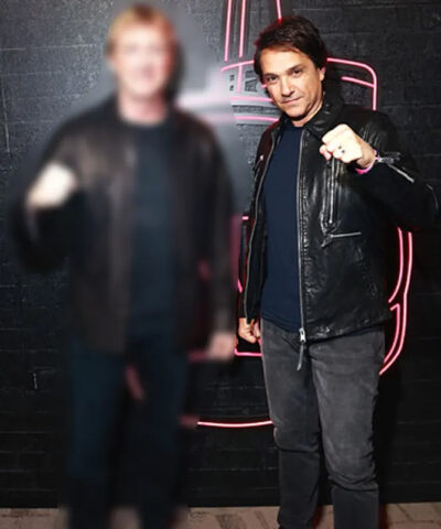 Ralph Macchio Black Leather Jacket front