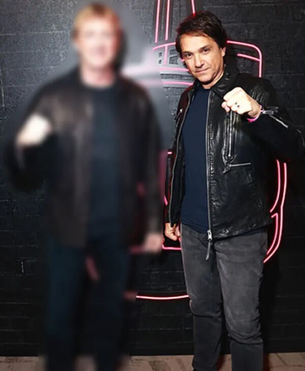 Ralph Macchio Black Leather Jacket front