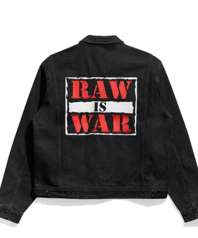 Raw is War Black Denim Jacket back