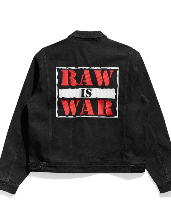 Raw is War Black Denim Jacket back