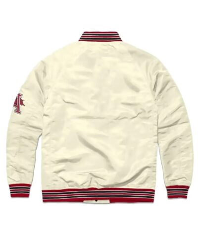 Razorback Graduate Cream Satin Varsity Jacket 1