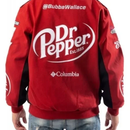 Red Cotton Dr Pepper Racing Jacket for Mens