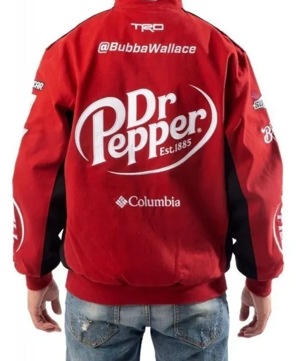 Red Cotton Dr Pepper Racing Jacket for Mens