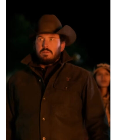 Rip Wheeler Yellowstone Black Leather Jacket front
