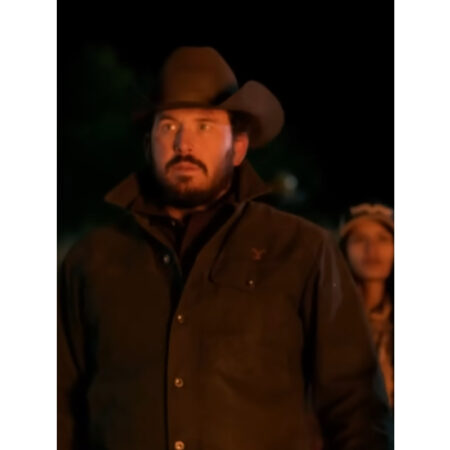 Rip Wheeler Yellowstone Black Leather Jacket front