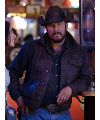 Rip Wheeler Yellowstone Black Leather Jacket front1