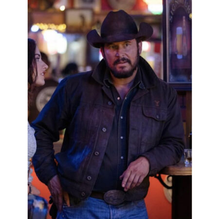 Rip Wheeler Yellowstone Black Leather Jacket front1