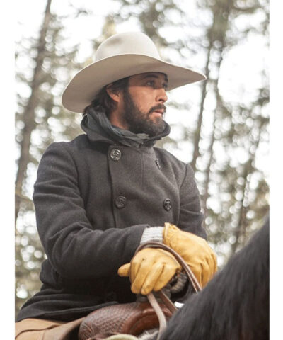 Ryan Bingham Yellowstone Black Peacoat front