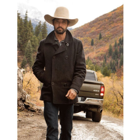 Ryan Bingham Yellowstone Black Peacoat full