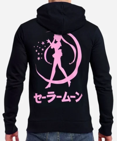 Sailor Moon Black Hoodie Back