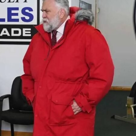 Saint Nick of Bethlehem Daniel Roebuck Red Hooded Coat 1