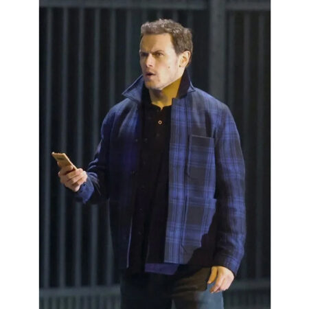 Sam Heughan Love Again Plaid Jacket front