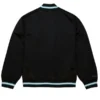 San Jose Sharks Black And Blue Satin Bomber Jacket Back