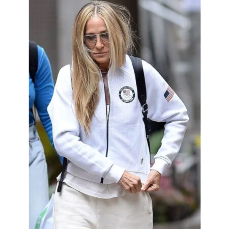 Sarah Jessica Parker USA Olympics White Jacket front