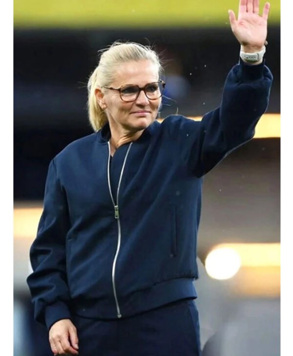 Sarina Wiegman EURO Blue Bomber Jacket front