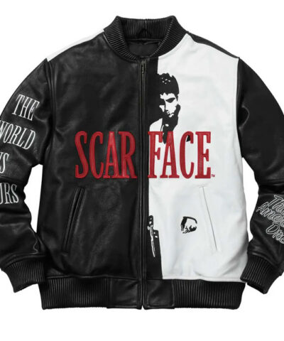 Scarface Tony Montana Bomber Leather Jacket front