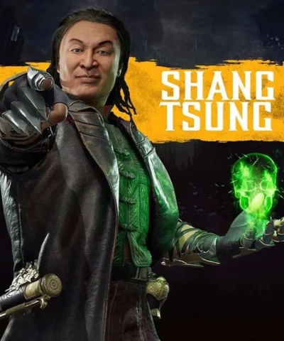 Shang Tsung Mortal Kombat 11 Black Leather Trench Coat