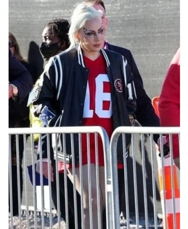 Super Bowl Lady Gaga Black Varsity Jacket front