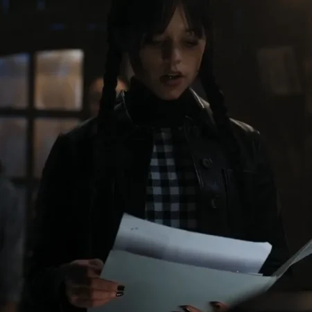 TV Series Jenna Ortega Black Leather Jacket