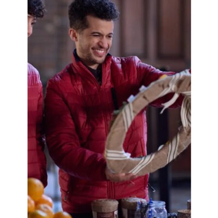 The 5 Year Christmas Party Red Quilted Jacket front