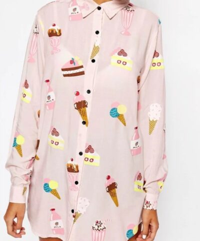 The Great British Noel Fielding Bake Off Ice Cream Printed Shirt
