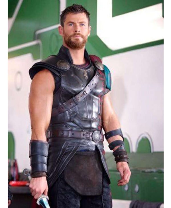 Thor Ragnarok Chris Hemsworth Brown Vest front