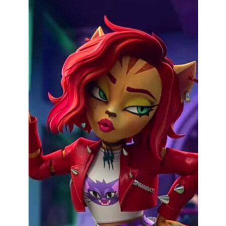 Toralei Stripe Monster High Crop Red Jacket front1