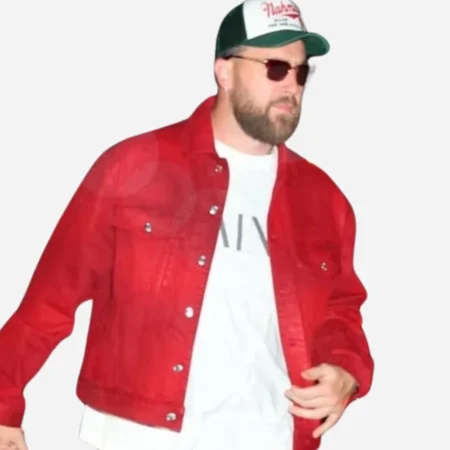 Travis Kelce NYC Date Red Jacket