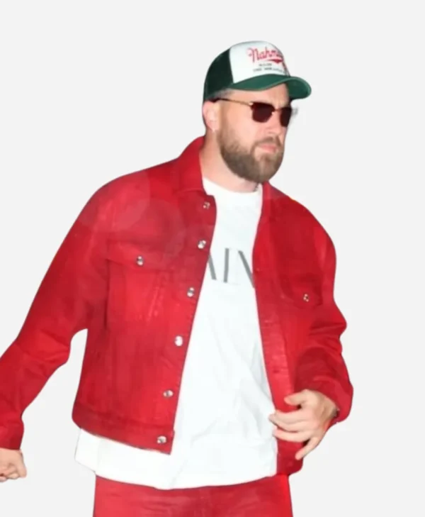 Travis Kelce NYC Date Red Jacket