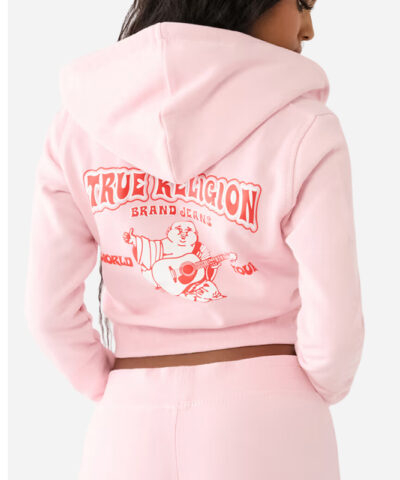 True Religion Big T Logo Cropped Hoodie back