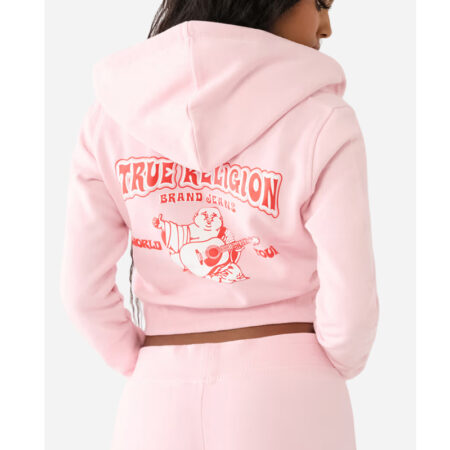True Religion Big T Logo Cropped Hoodie back