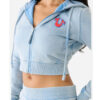 True Religion Big T Logo Cropped Hoodie fron3