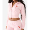 True Religion Big T Logo Cropped Hoodie front1