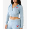 True Religion Big T Logo Cropped Hoodie front3