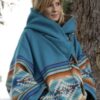 Tv Series Yellowstone Beth Dutton Blue Wool Blanket Coat