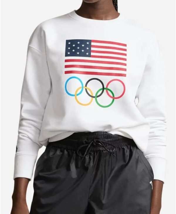 USA Olympic White Sweatshirt front