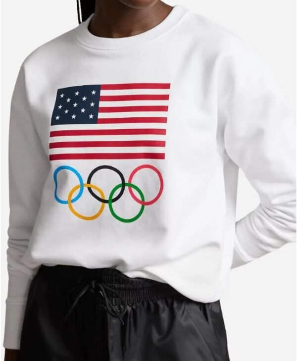 USA Olympic White Sweatshirt side