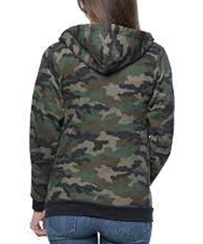 Unisex Camo Fleece Full Zip Hoodie back