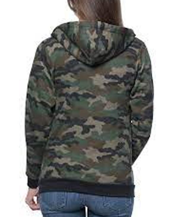 Unisex Camo Fleece Full Zip Hoodie back