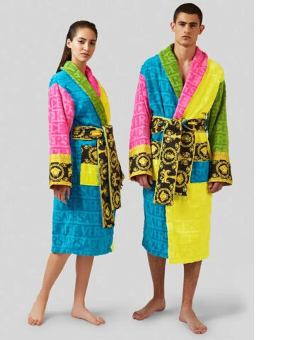 Unisex Hooded Versace Robe front