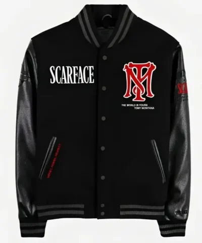 Unisex Scarface Black Varsity Jacket