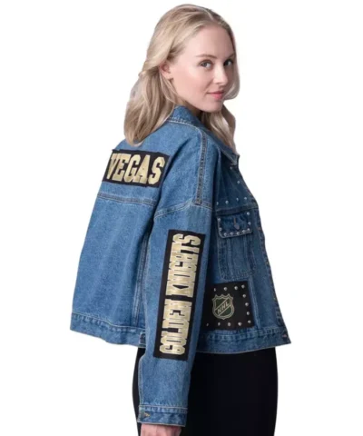 Vegas Golden Knights Trucker Denim Jacket Back